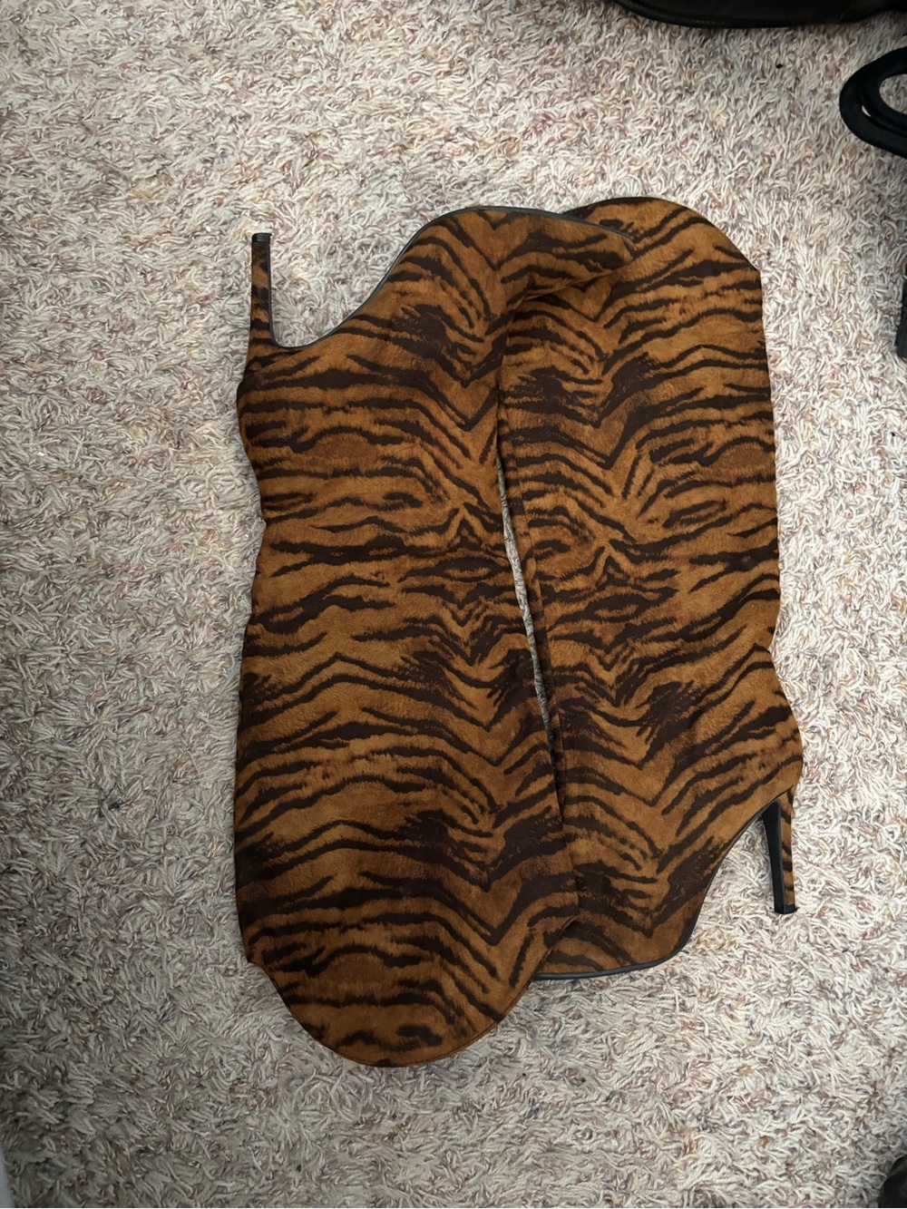 Brown Tiger-Print Kids One Piece Footie - Animal Motif